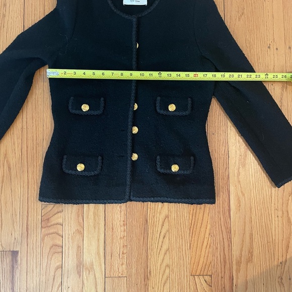 Vintage black all wool Adolfo New York Women's boucle knit sweater/jacket - Picture 5 of 6